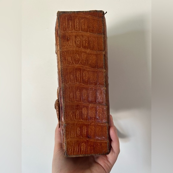 Vintage Mid-Century Alligator Genuine Gator Leather Purse Bag Taxidermy - Picture 10 of 16